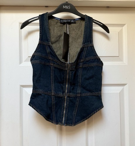 Lioness denim corset with - with, zip