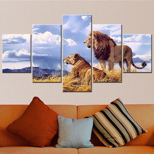African lion lioness panel - african, 5